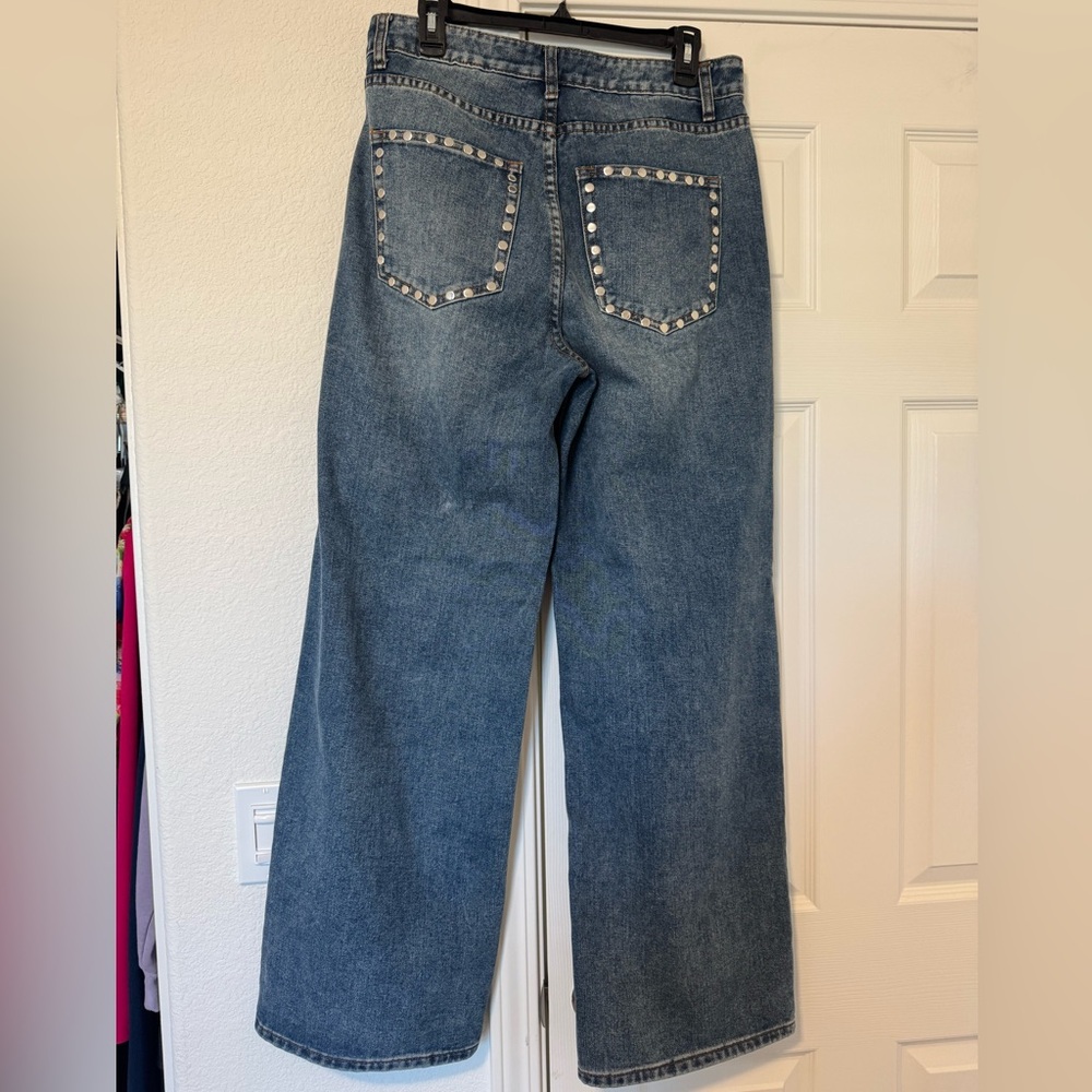 High-Rise Wide Leg Women's Jeans - Blue